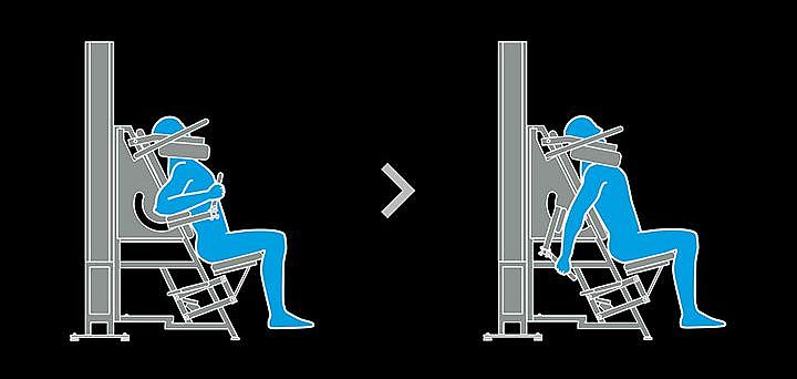 Trainingsübung H2 | Kieser Training Das Piktogramm zeigt die Übungsausführung H2: Armstreckung.
